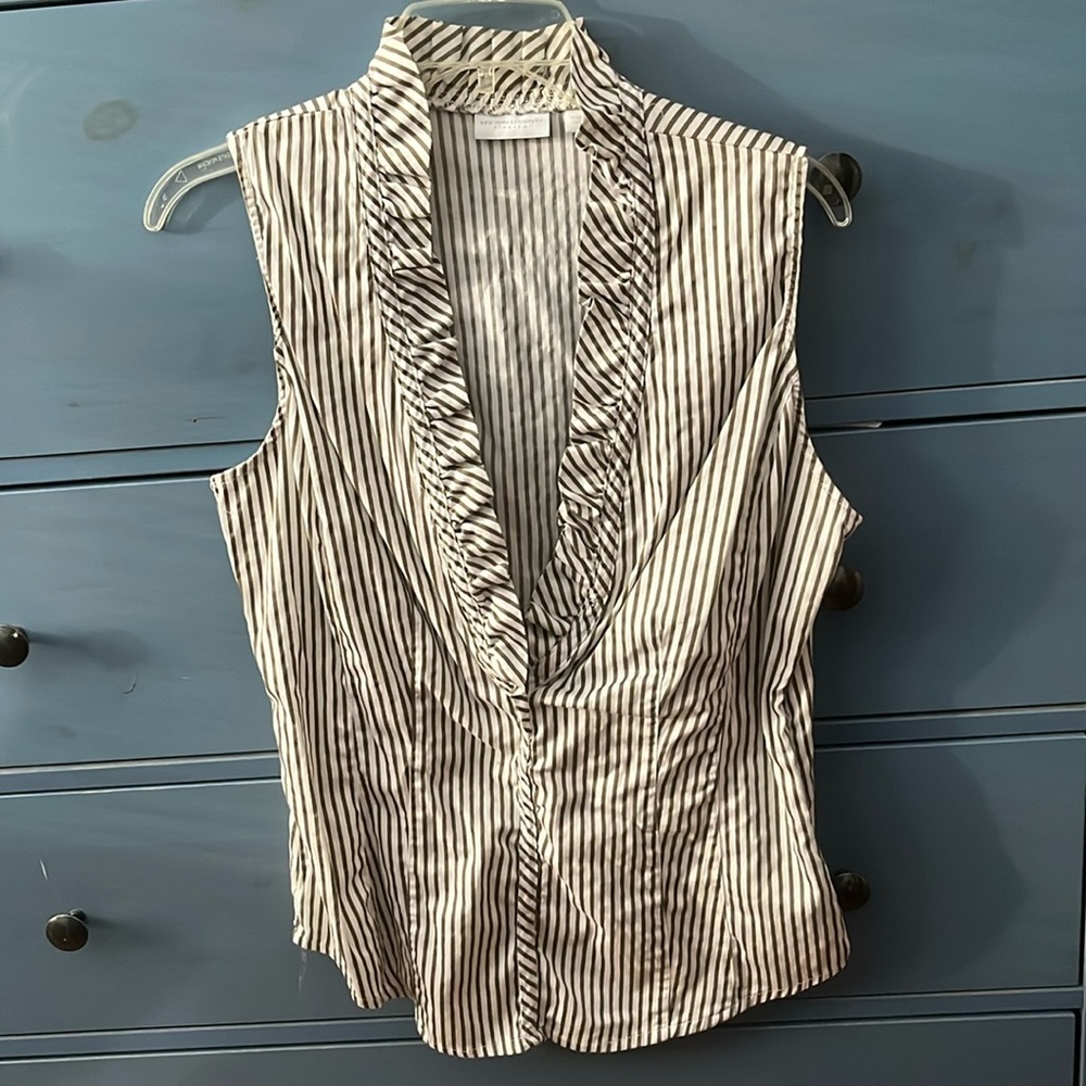 New York and company stretch blouse Sz L